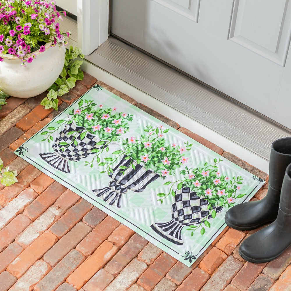 Spring Topiary Embossed Mat | Plow & Hearth