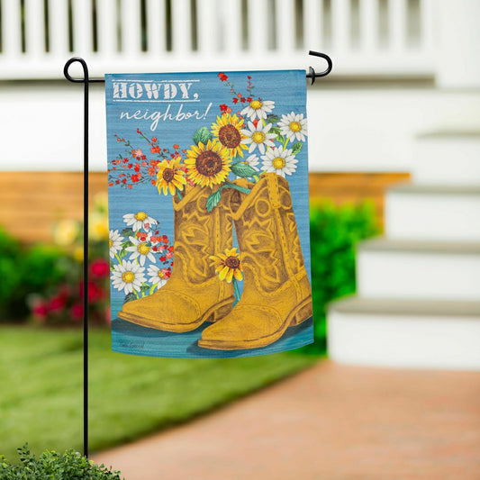 Western Boots Suede Garden Flag | Plow & Hearth