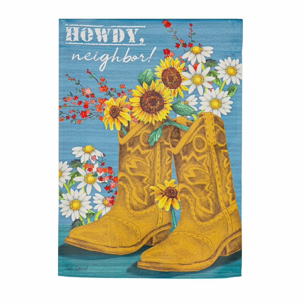 Western Boots Suede Garden Flag | Plow & Hearth