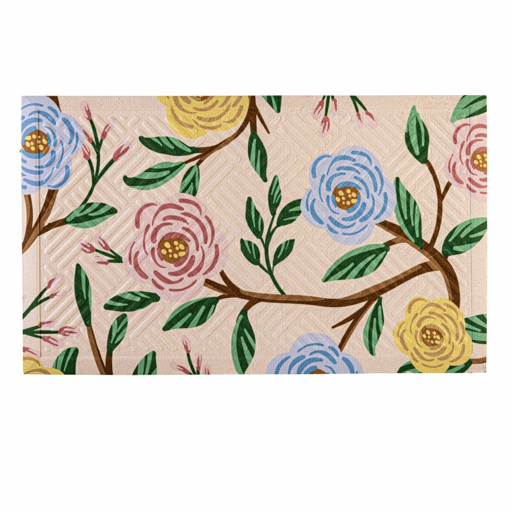 What She Shed Floral Embossed Mat | Plow & Hearth