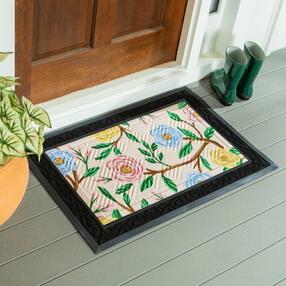 What She Shed Floral Embossed Mat | Plow & Hearth