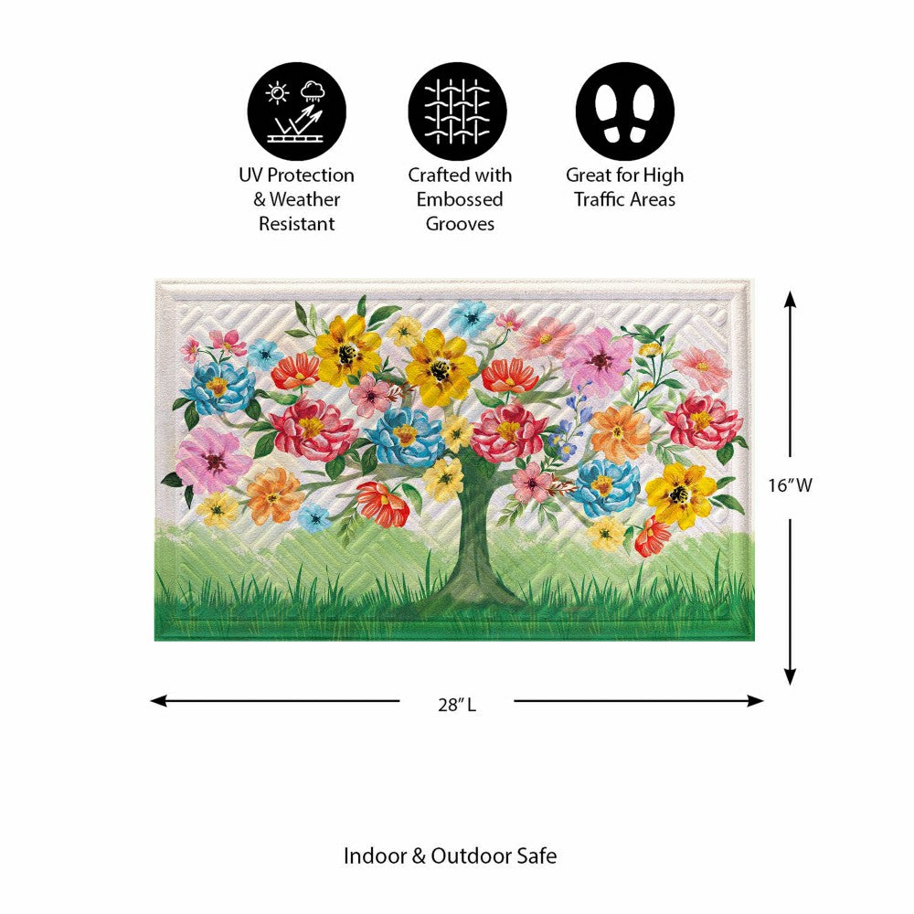 Blooming Tree of Life Embossed Mat | Plow & Hearth