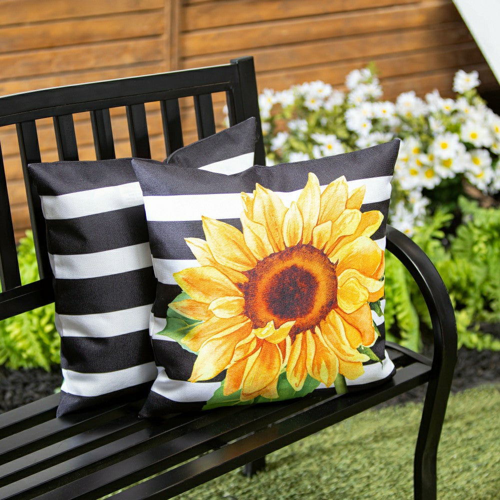 Striped Sunflowers Pillow Cover | Plow & Hearth