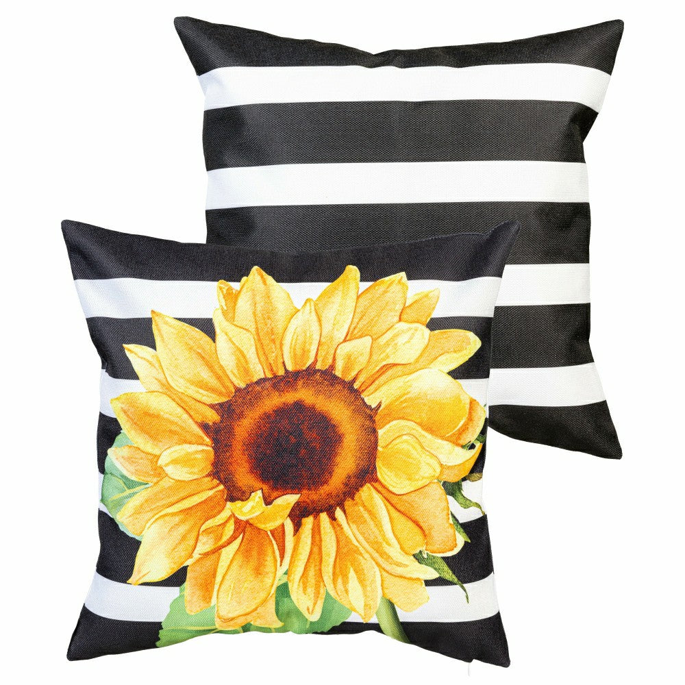 Striped Sunflowers Pillow Cover | Plow & Hearth