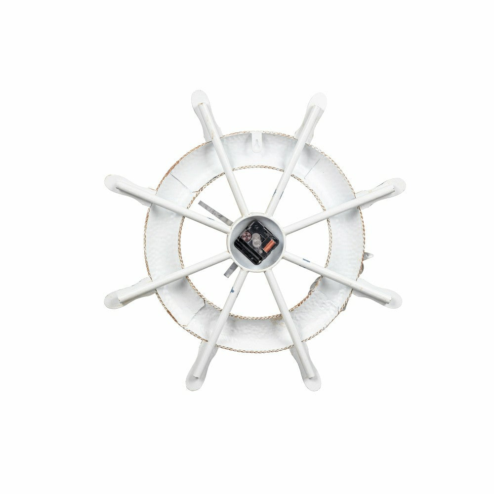 Blue Coastal Outdoor Wall Decor, Metal, Nautical Clock, 21" L x 21" H | Plow & Hearth