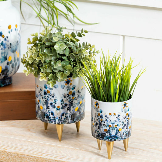 VivaStyle Gilded Meadow Planter with Gold Feet, Planter with Stand, Se | Plow & Hearth