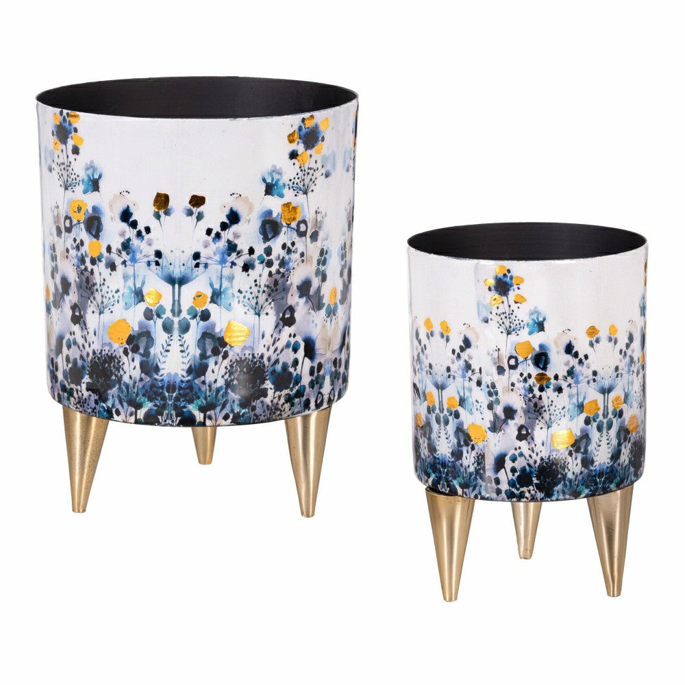 VivaStyle Gilded Meadow Planter with Gold Feet, Planter with Stand, Se | Plow & Hearth