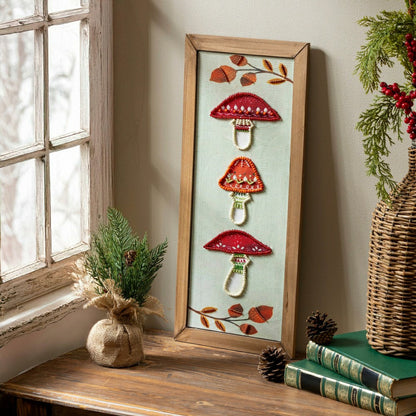 Woodland Storybook Indoor Wall Decor, Textile Beaded Mushroom with Woo | Plow & Hearth