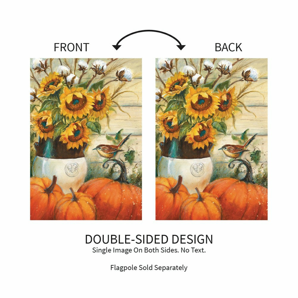 Cotton & Sunflowers Suede Garden Flag | Plow & Hearth