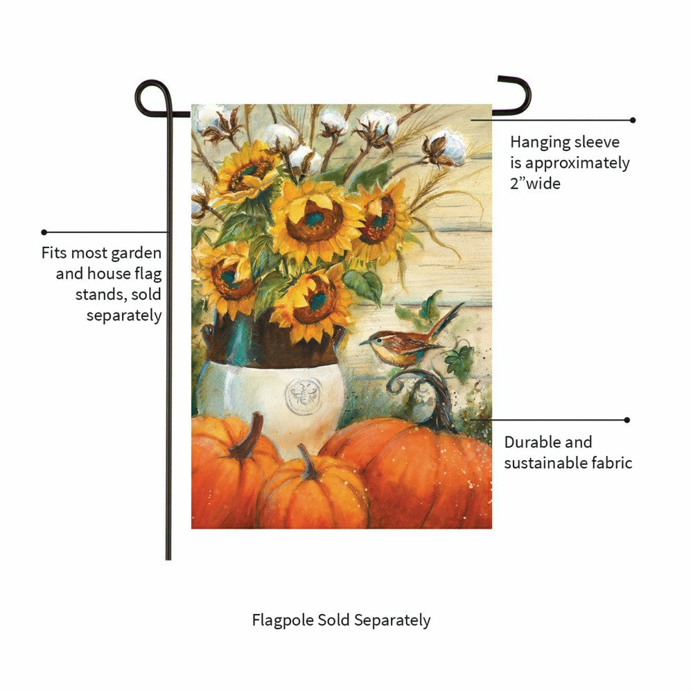 Cotton & Sunflowers Suede Garden Flag | Plow & Hearth