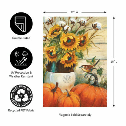 Cotton & Sunflowers Suede Garden Flag | Plow & Hearth