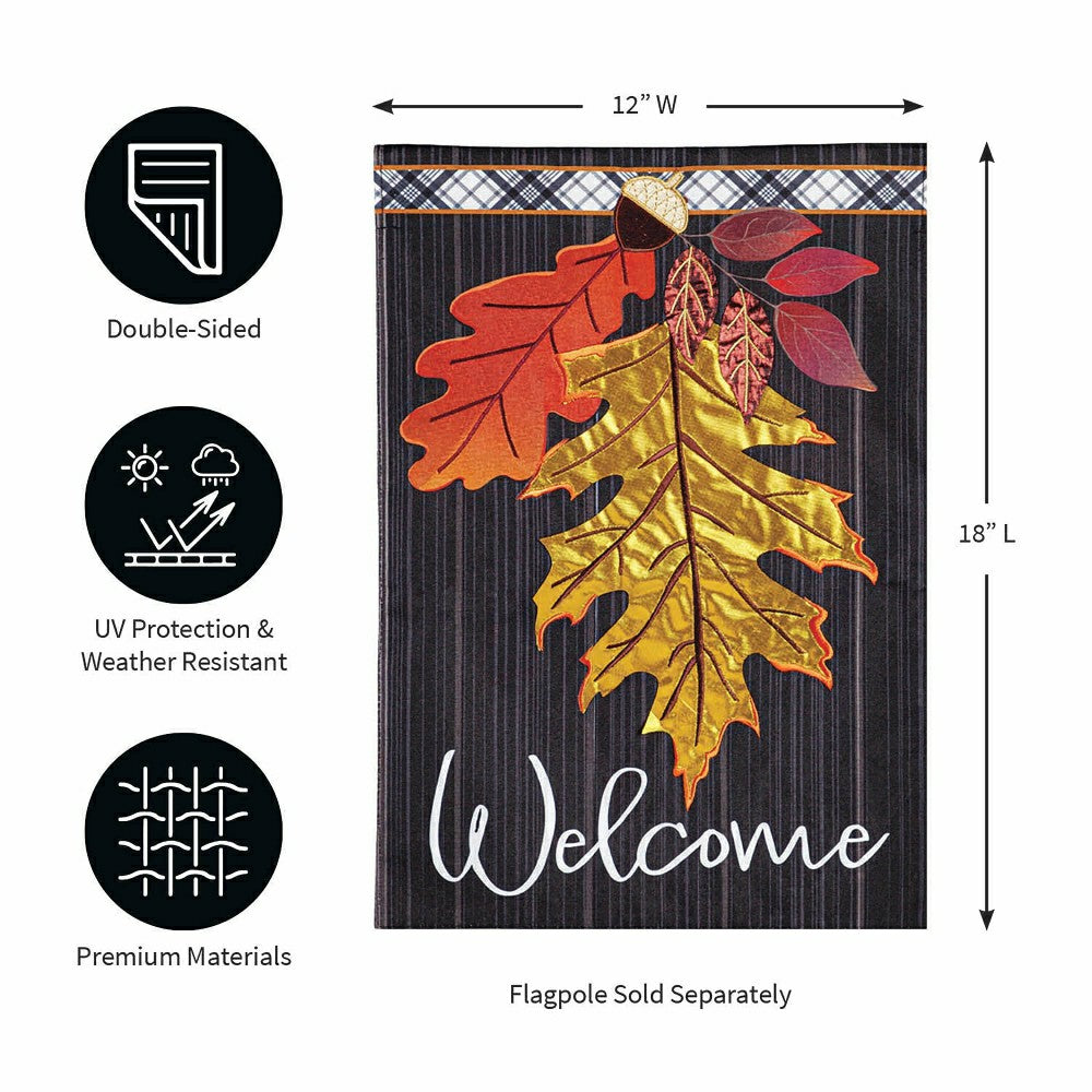 Welcome Autumn Linen Garden Flag | Plow & Hearth