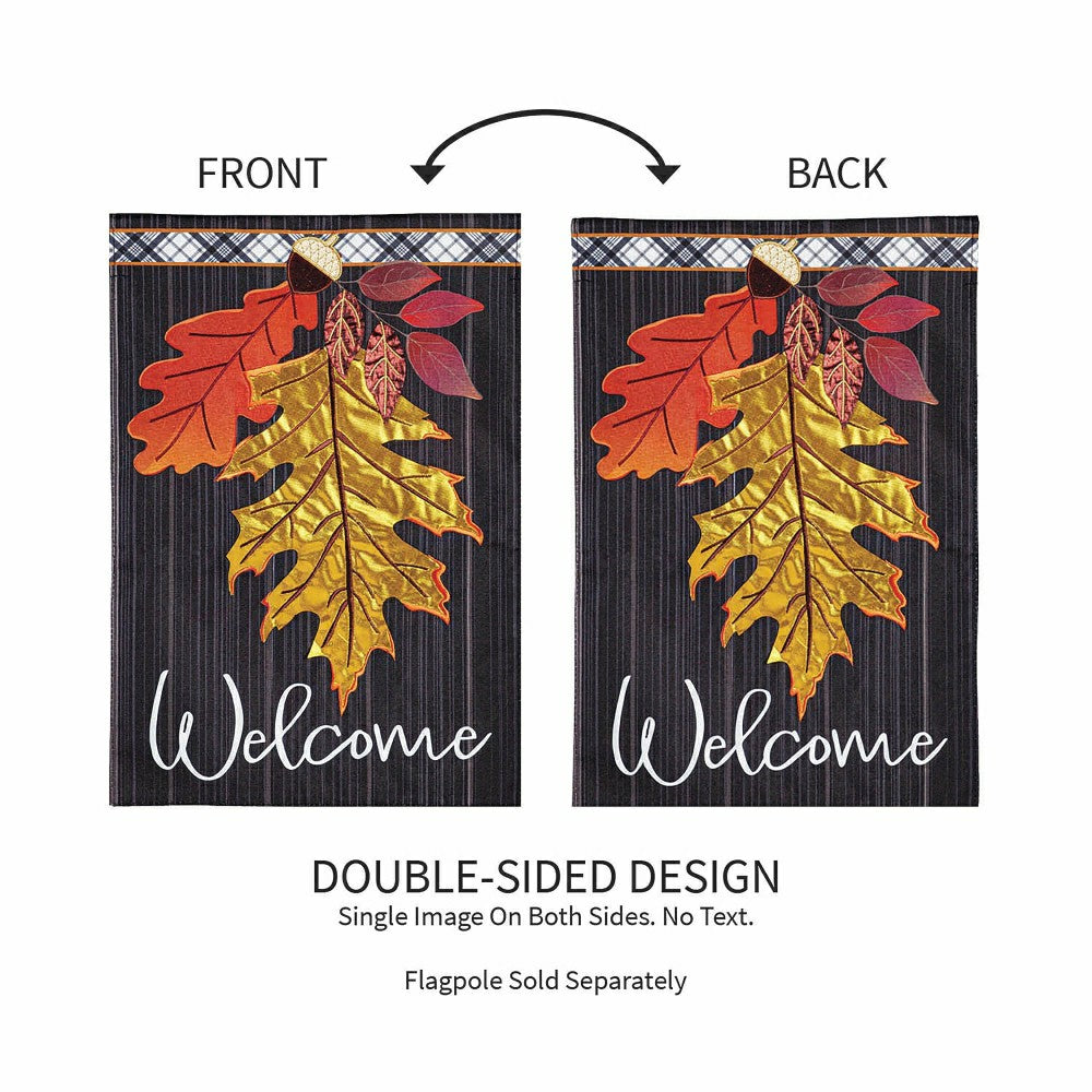 Welcome Autumn Linen Garden Flag | Plow & Hearth