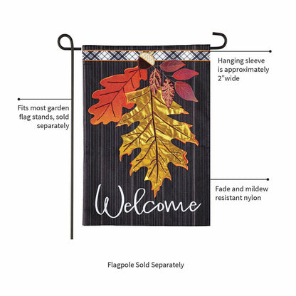 Welcome Autumn Linen Garden Flag | Plow & Hearth