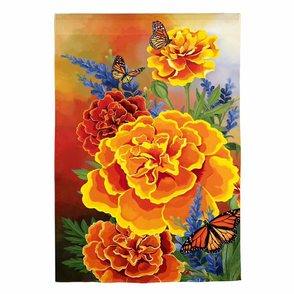 Mariposa Melody Burlap Garden Flag | Plow & Hearth