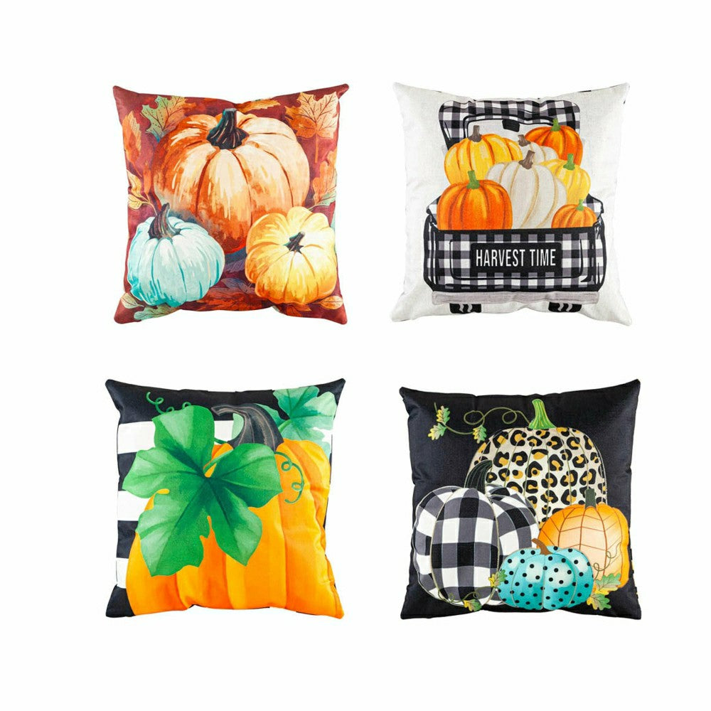 Interchangeable Pillow Cover Set of 4, Pumpkins | Plow & Hearth