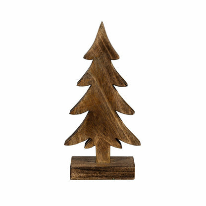 Shades of Emerald Table Décor Tree with Embellishments Wood, 12.25"H | Plow & Hearth