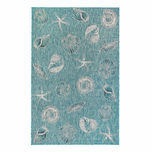 Indoor/Outdoor Textured Shells Polypropylene Rug, 4'10" x 7'6" | Plow & Hearth