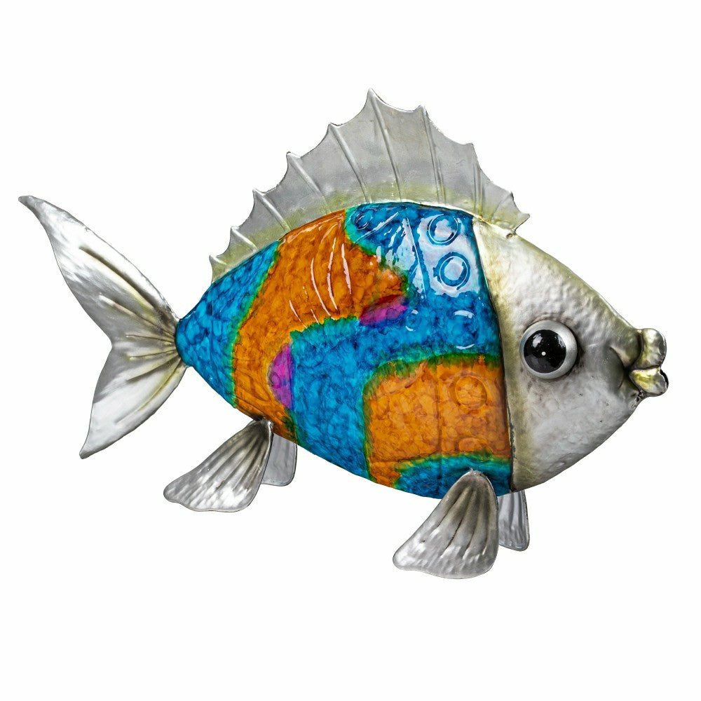 Metal Gradient Fish Garden Statue | Plow & Hearth
