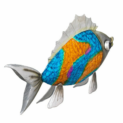 Metal Gradient Fish Garden Statue | Plow & Hearth