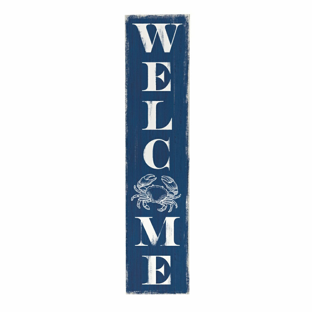 Coastal Porch Leaner Welcome Crab 46" H | Plow & Hearth