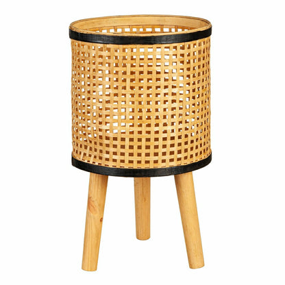 VivaStyle Planters, Wood, Woven Bamboo and Plywood Planter with Legs,  | Plow & Hearth