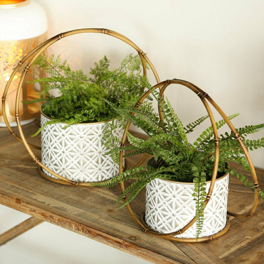 Metallic Tabletop Planters Set of 2 | Plow & Hearth