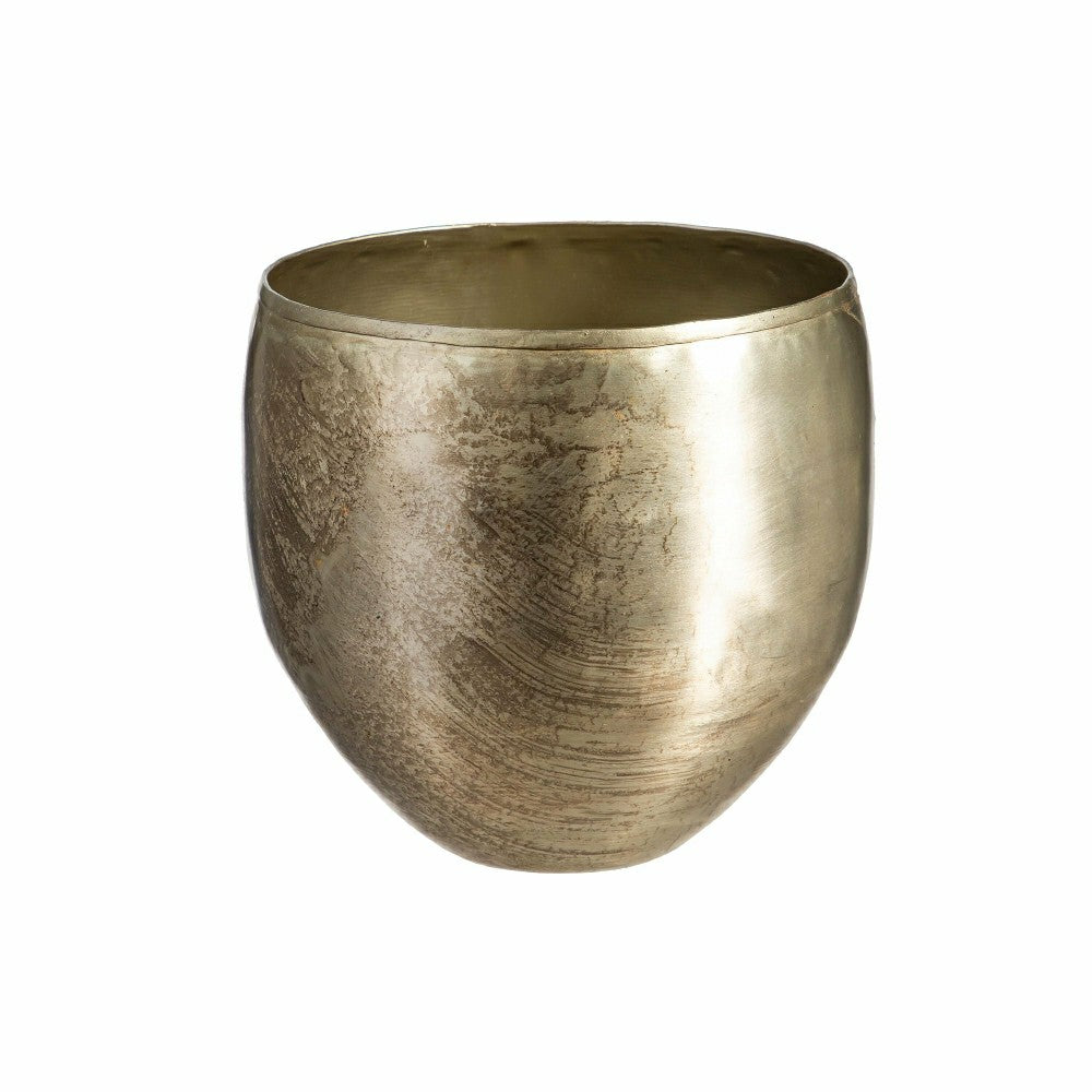 Glazed Metal Planter, Silver, Nested Set of 3 | Plow & Hearth