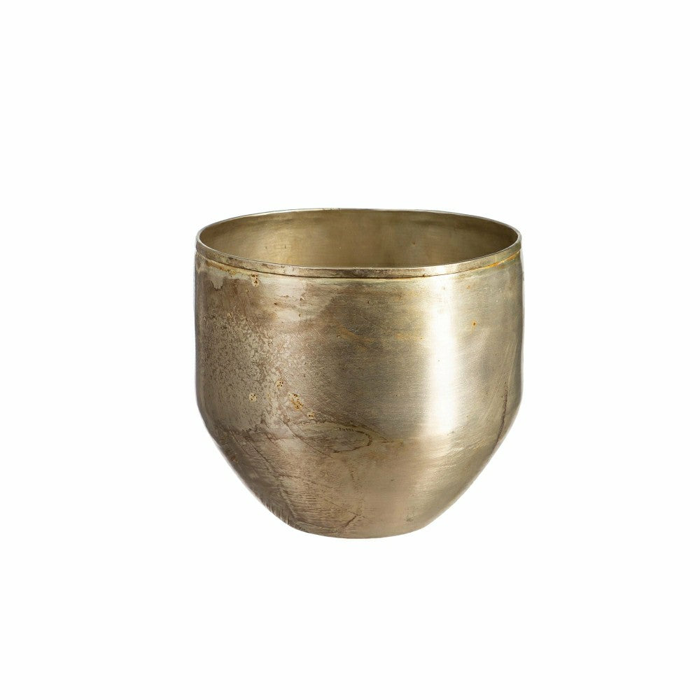 Glazed Metal Planter, Silver, Nested Set of 3 | Plow & Hearth