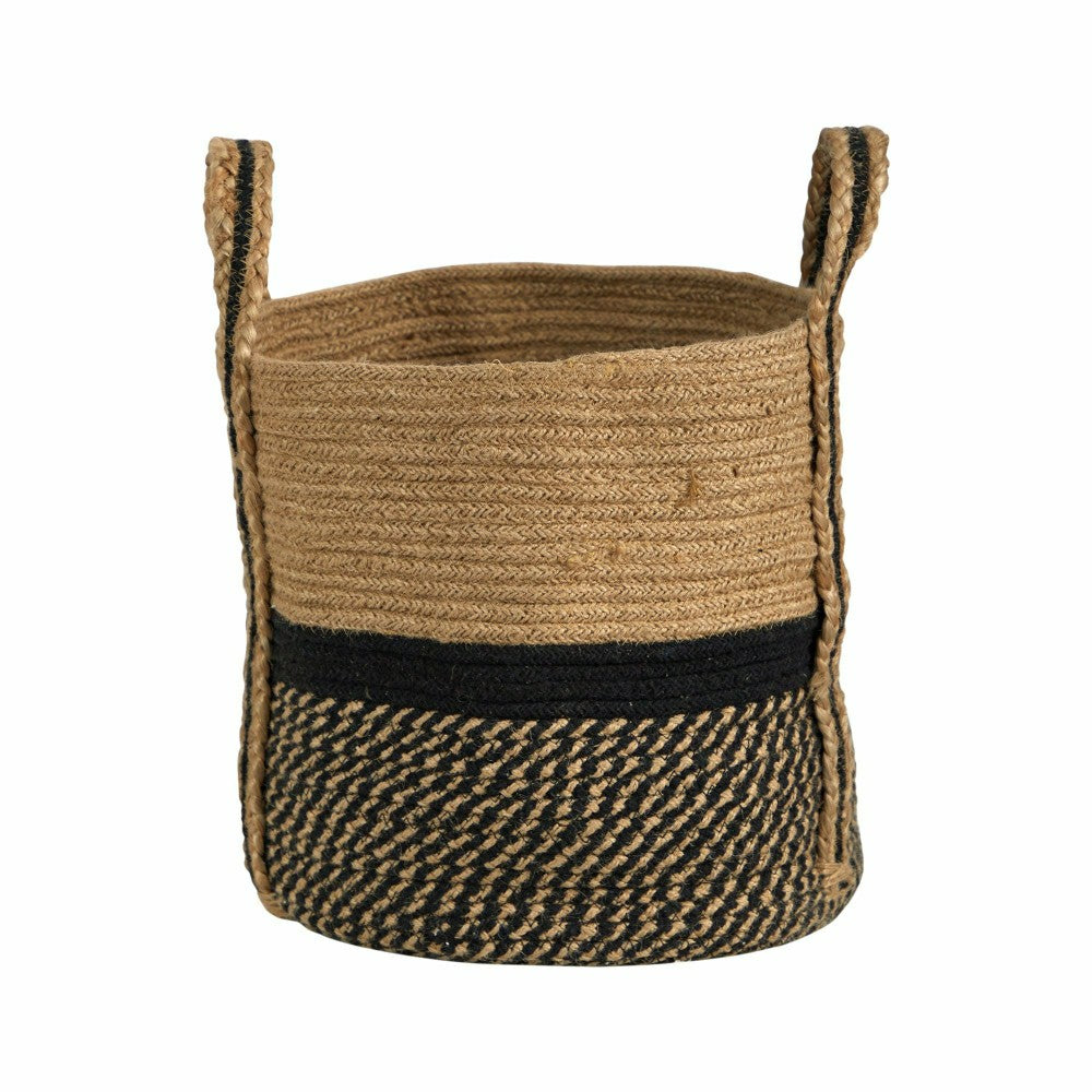 13" Boho Chic Basket Natural Jute Basket Planter | Plow & Hearth