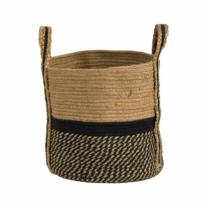 13" Boho Chic Basket Natural Jute Basket Planter | Plow & Hearth