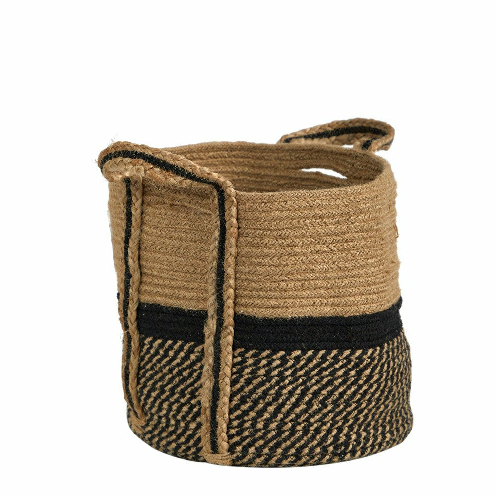 13" Boho Chic Basket Natural Jute Basket Planter | Plow & Hearth