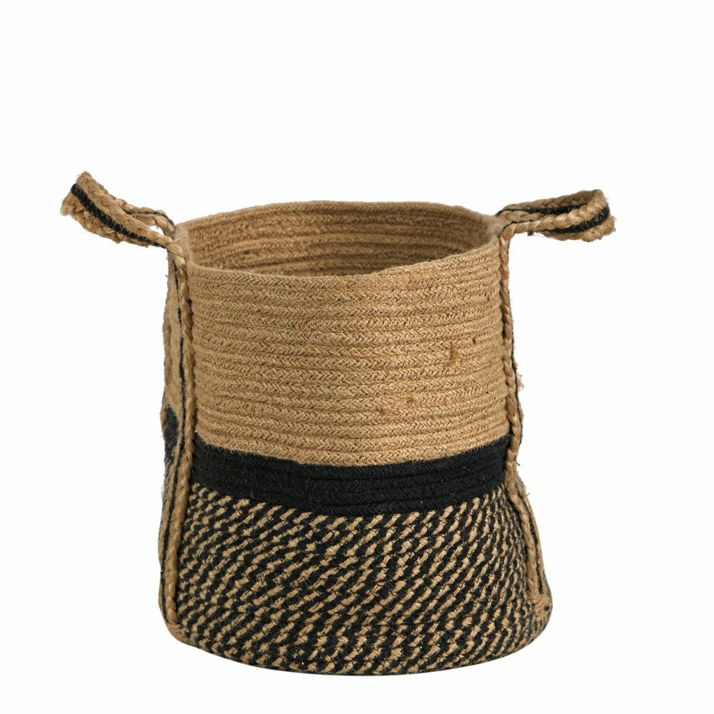 13" Boho Chic Basket Natural Jute Basket Planter | Plow & Hearth