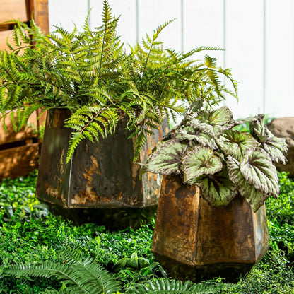 Hexagon Metal Planter, Nested Set of 2 | Plow & Hearth