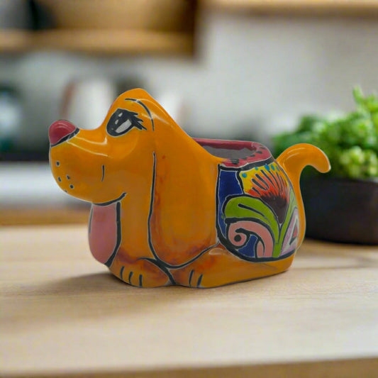 Colorful Talavera Dog Planter | Plow & Hearth