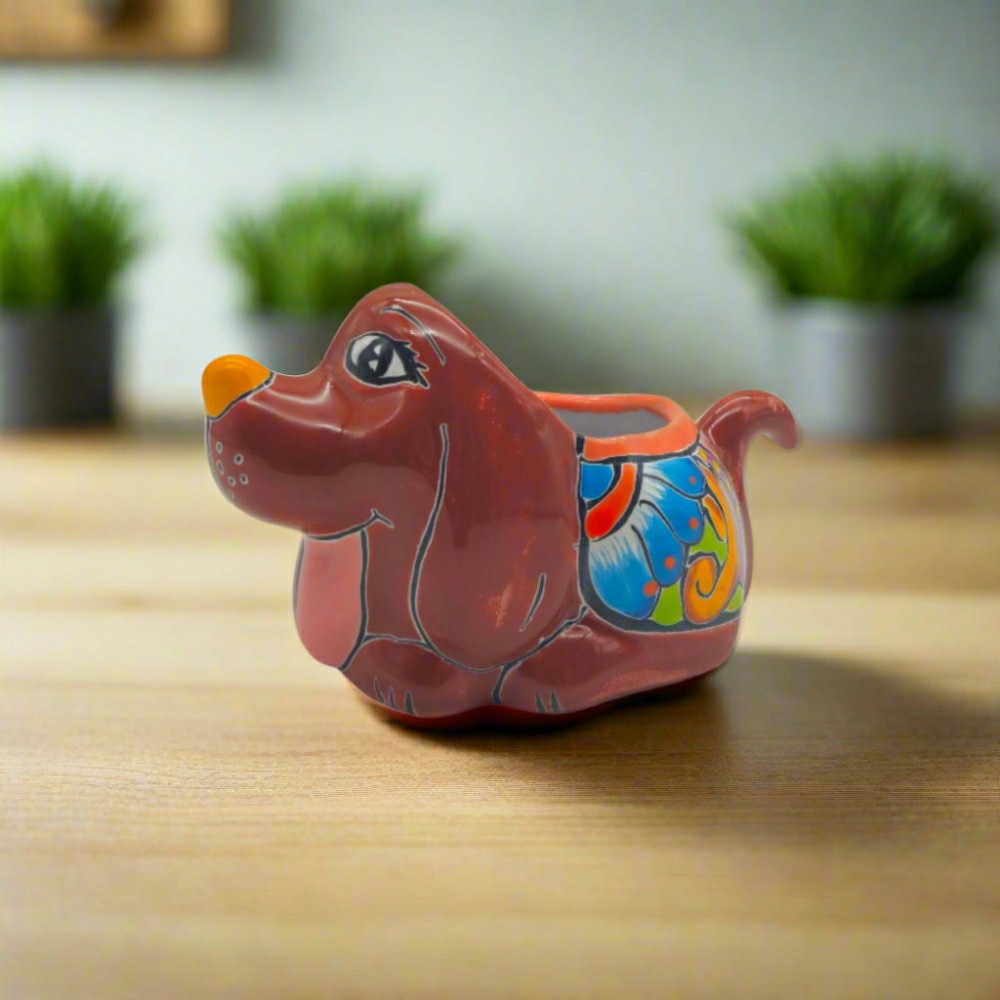 Colorful Talavera Dog Planter | Plow & Hearth