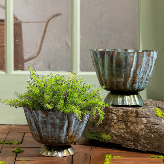 What She Shed, Bowl Shaped Planter, Metal, Set of 2 | Plow & Hearth
