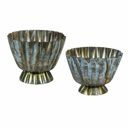 What She Shed, Bowl Shaped Planter, Metal, Set of 2 | Plow & Hearth