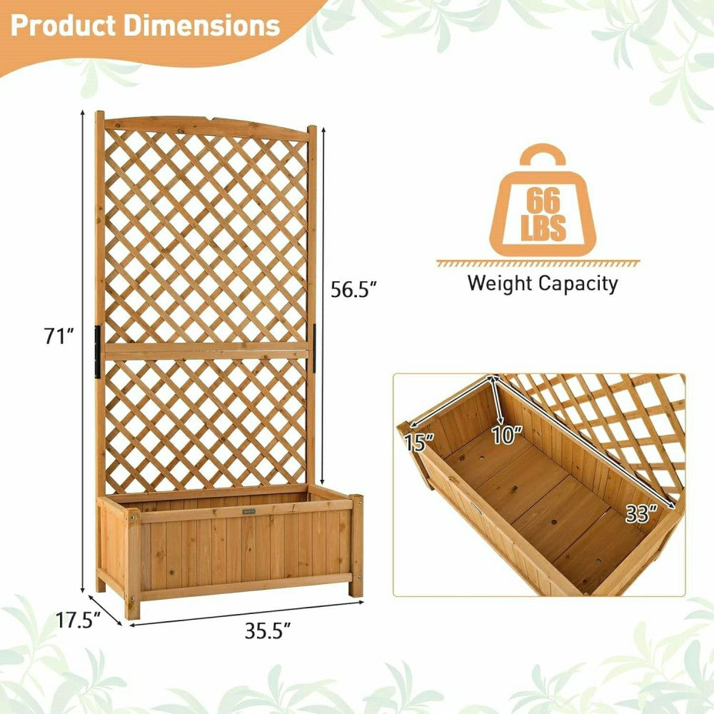 Outdoor Wood Raised Garden Bed With Trellis | Plow & Hearth