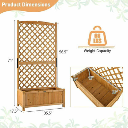 Outdoor Wood Raised Garden Bed With Trellis | Plow & Hearth