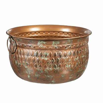 What She Shed Embossed Planter with Handles, Metal, Set of 3 | Plow & Hearth