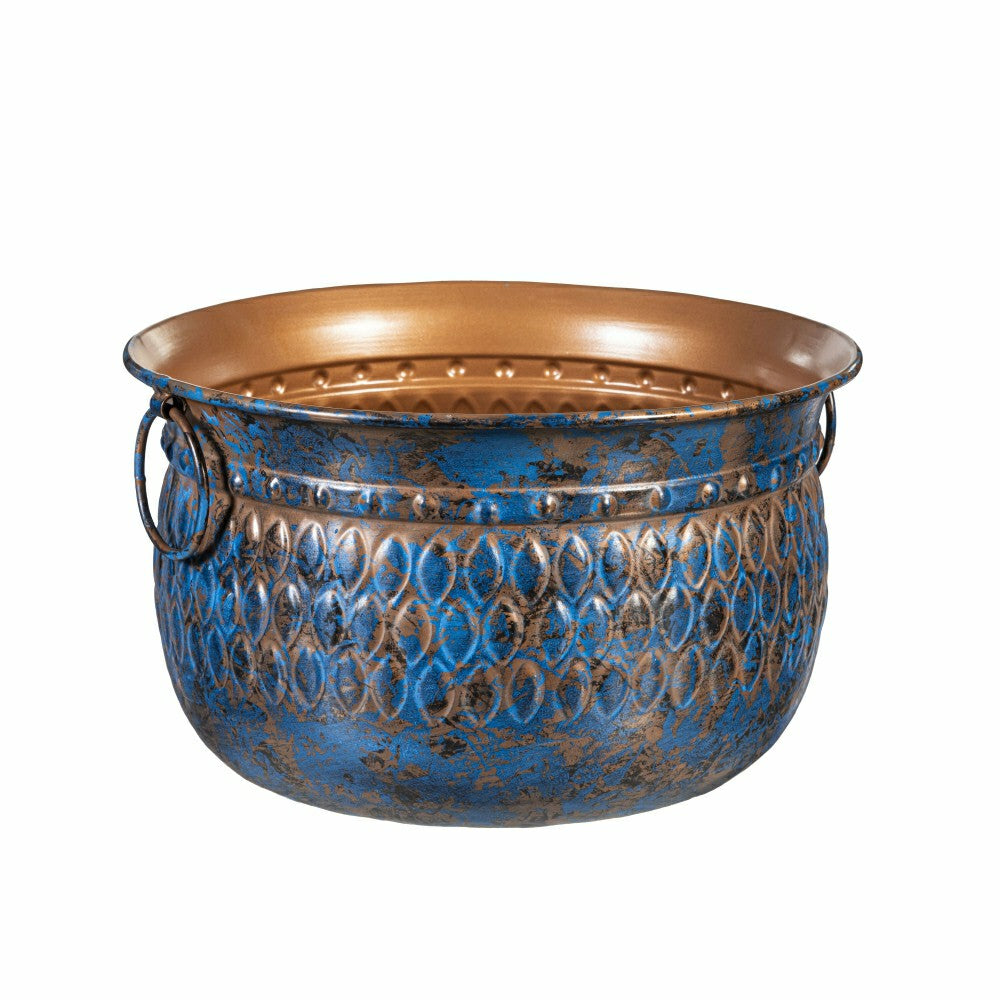 What She Shed Embossed Planter with Handles, Metal, Set of 3 | Plow & Hearth
