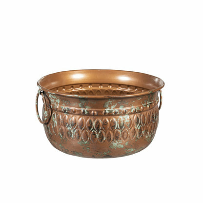 What She Shed Embossed Planter with Handles, Metal, Set of 3 | Plow & Hearth