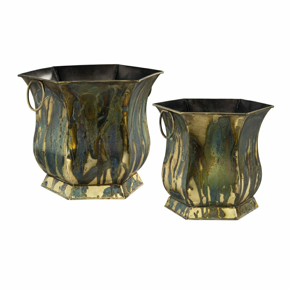 What She Shed Hexagon Planter, Metal, Set of 2 | Plow & Hearth