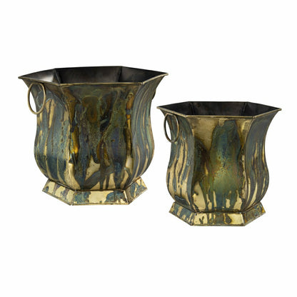 What She Shed Hexagon Planter, Metal, Set of 2 | Plow & Hearth