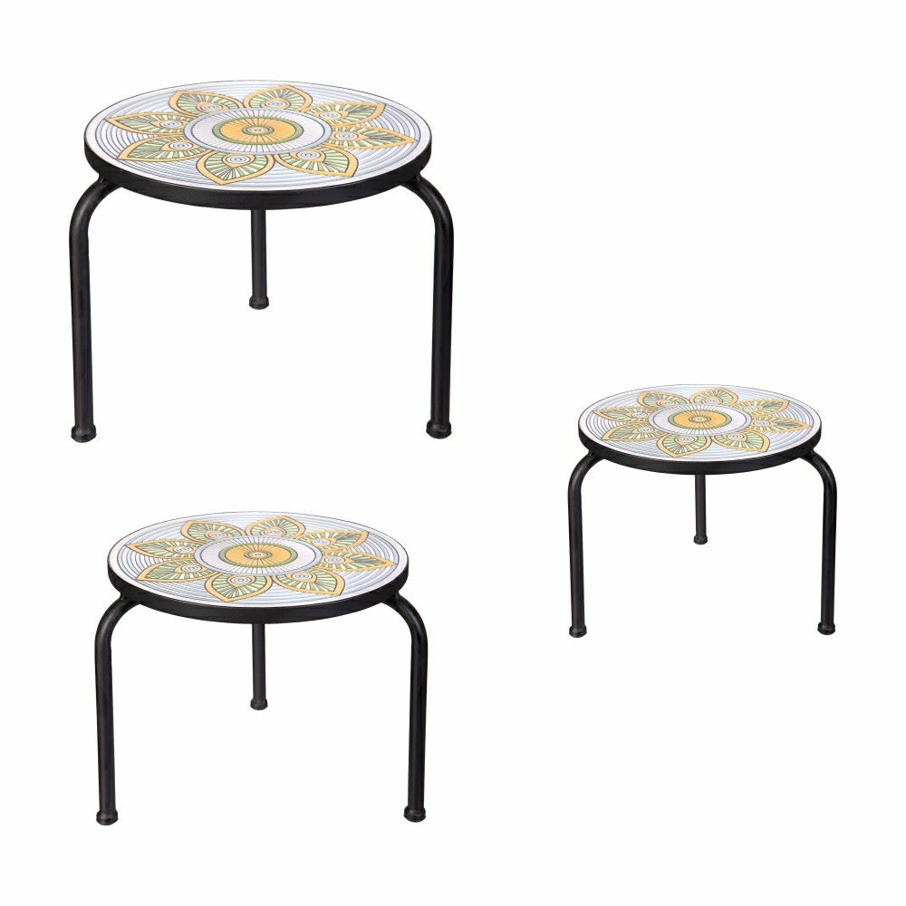 Set of 3 Mosaic Plant Stands | Plow & Hearth