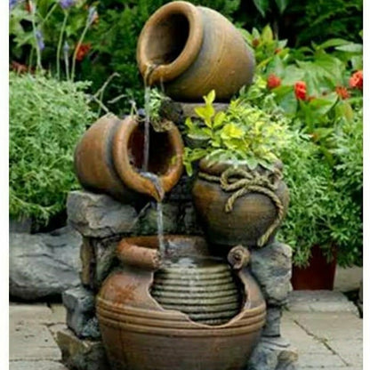 2-in-1 Outdoor Water Fountain Planter | Plow & Hearth