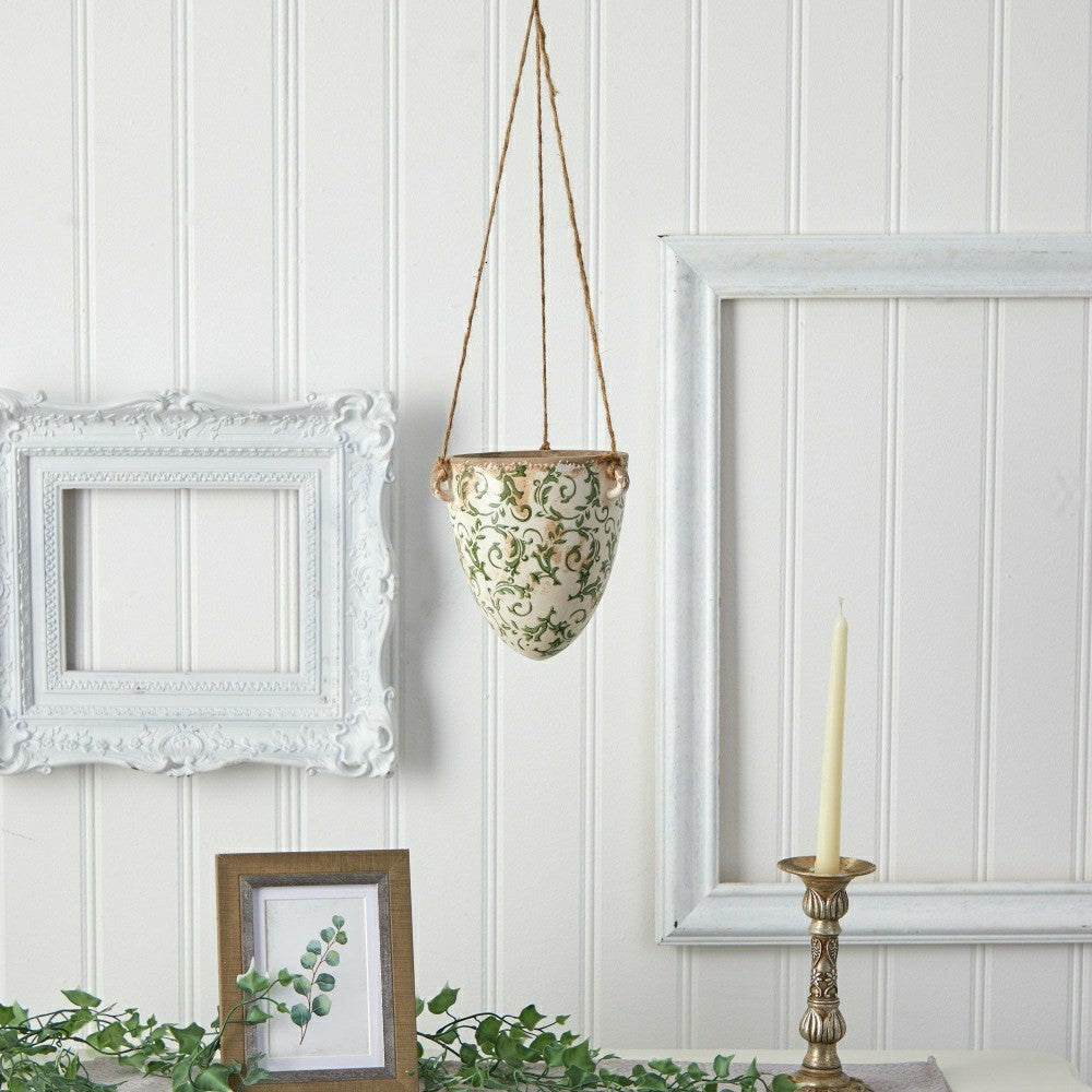 2’ Tuscan Hanging Ceramic Scroll Planter | Plow & Hearth