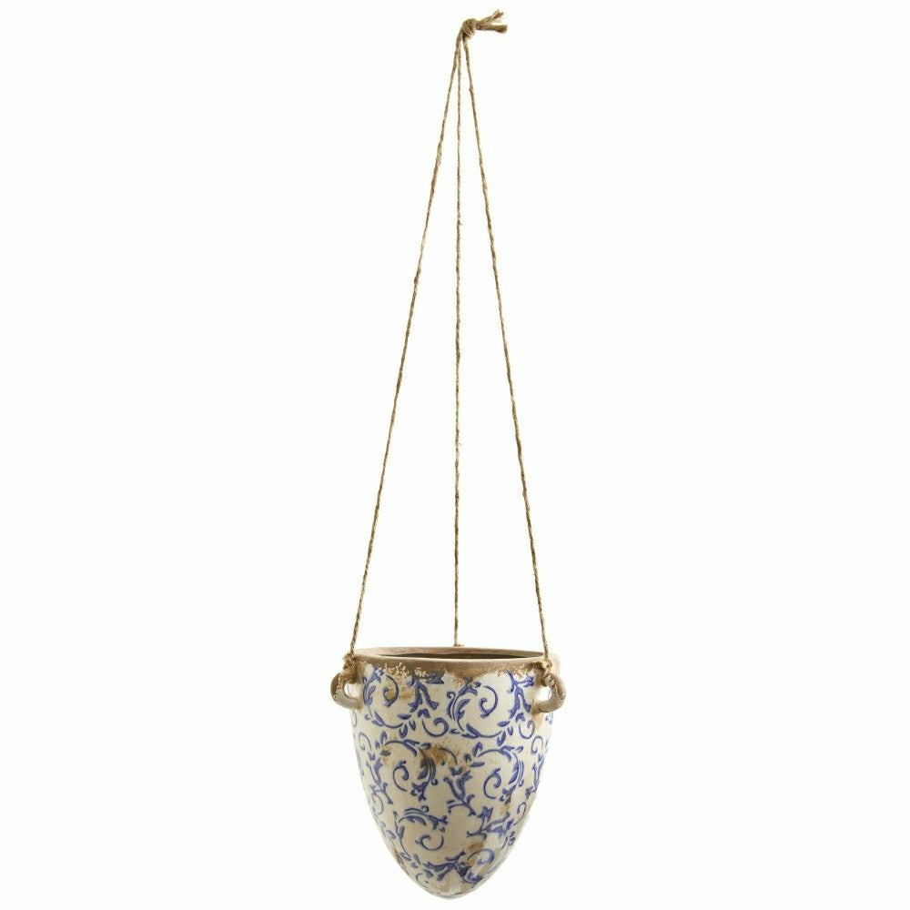 2’ Tuscan Hanging Ceramic Scroll Planter | Plow & Hearth