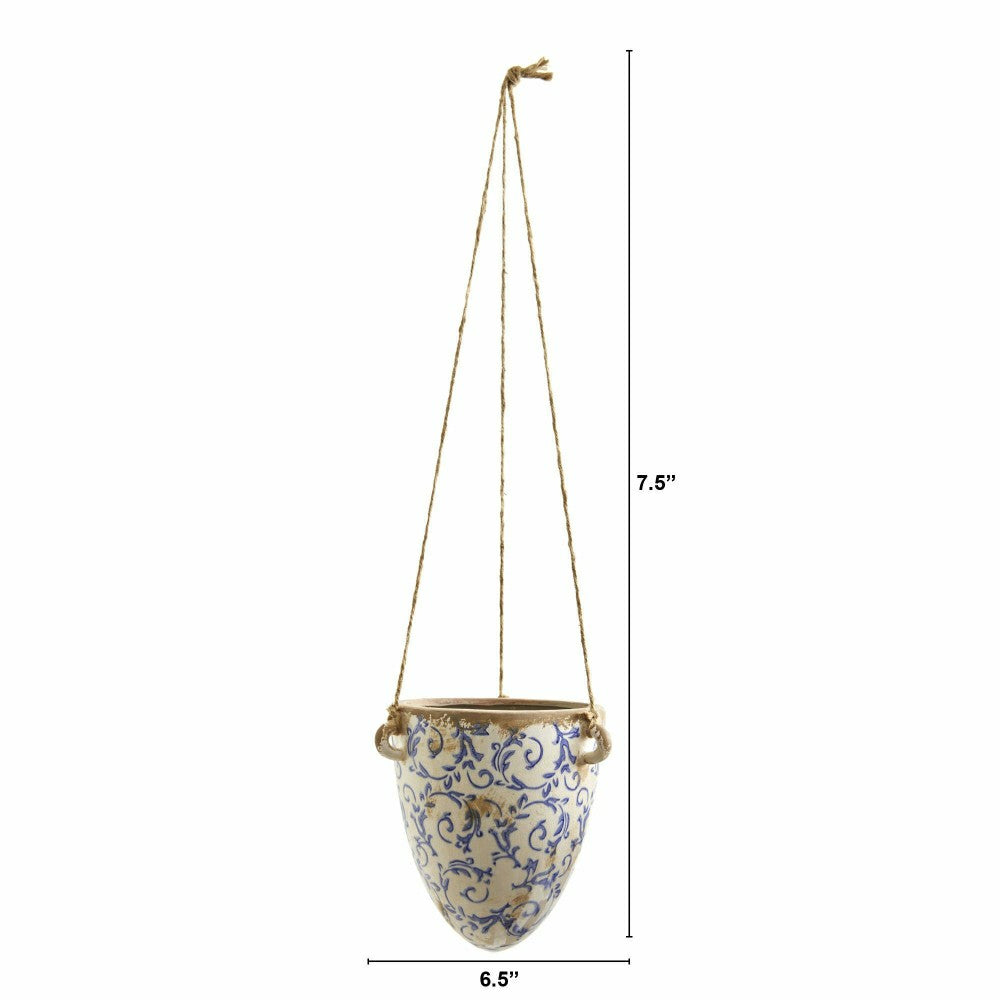 2’ Tuscan Hanging Ceramic Scroll Planter | Plow & Hearth